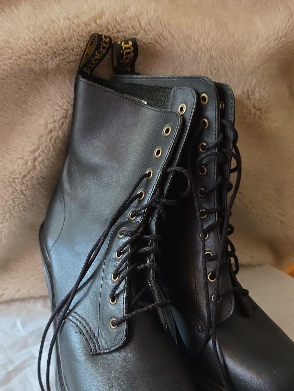 Kendra Dr. Martens Black Leather Lace-Up Heeled Ankle Boots - Picture 6 of 11